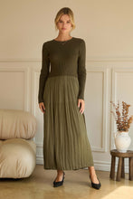 Load image into Gallery viewer, Mixed media Dress - Olive
