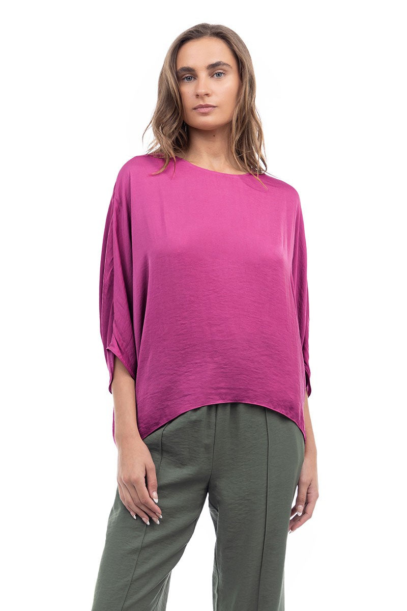 Batwing Blouse - Fuchsia