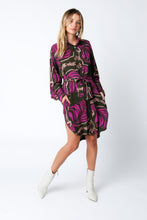 Load image into Gallery viewer, LS Shirt Dress - Fuchsia/Olive

