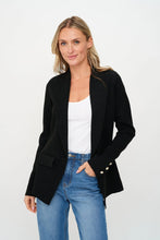 Load image into Gallery viewer, knitted tailored blazer - Black

