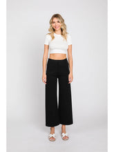 Load image into Gallery viewer, Ponte cropped front pocket slacks - Black
