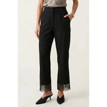 Load image into Gallery viewer, Cutout hem straight leg pants - Black
