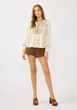 Load image into Gallery viewer, LS Embroided Blouse - Vanilla/Sage

