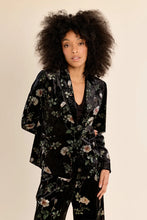 Load image into Gallery viewer, floral velvet blazer - Black
