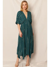 Load image into Gallery viewer, Striped Sequin Midi Dress - Teal
