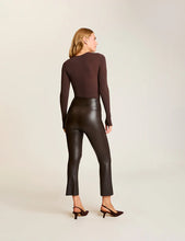 Load image into Gallery viewer, Faux Leather cropped flare - Espresso
