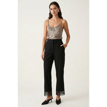 Load image into Gallery viewer, Cutout hem straight leg pants - Black

