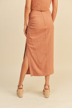 Load image into Gallery viewer, Linen Ruched Skirt - Salmon
