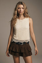Load image into Gallery viewer, Beaded Scallop blouse - CreaM
