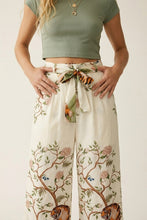 Load image into Gallery viewer, floral print wide leg pants - beige multi

