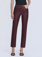 Load image into Gallery viewer, Coated Hi Rise Slim - Wine
