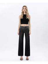 Load image into Gallery viewer, HI RISE SLIM WIDE RHINSTONES - BLACK
