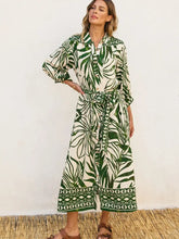 Load image into Gallery viewer, Longlin shirt dress - Green nature
