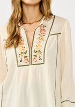 Load image into Gallery viewer, LS Embroided Blouse - Vanilla/Sage
