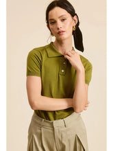 Load image into Gallery viewer, Buttoned polo Top - Olive
