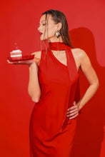 Load image into Gallery viewer, Halter Midi Dress - Red
