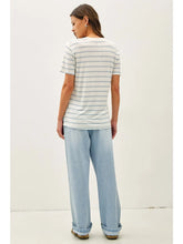 Load image into Gallery viewer, Linen V Neck Tee - Chambray
