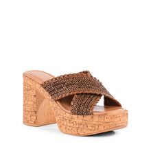 Load image into Gallery viewer, criss cross platform sandals - Brown
