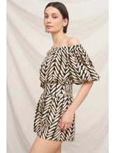 Load image into Gallery viewer, Off shoulder Romper - Black / Natural
