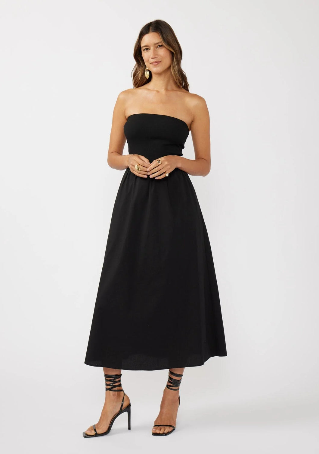 Tube Dress W side pocket - Black