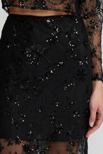 Load image into Gallery viewer, Lace sequin skirt - Black
