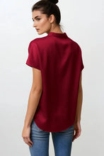 Load image into Gallery viewer, Satin drop shoulder blouse - Burgundy
