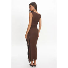 Load image into Gallery viewer, One shoulder dress - Chocolate
