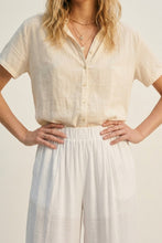 Load image into Gallery viewer, Woven wide leg pants - White
