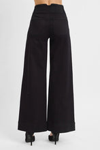 Load image into Gallery viewer, hi rise dbl button wide leg - BLACK
