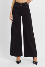 Load image into Gallery viewer, hi rise dbl button wide leg - BLACK
