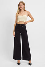 Load image into Gallery viewer, hi rise dbl button wide leg - BLACK
