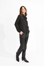 Load image into Gallery viewer, Ruffled Collar Top - Black
