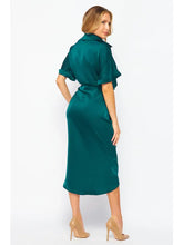 Load image into Gallery viewer, Ruched Buttondown Dress - Teal
