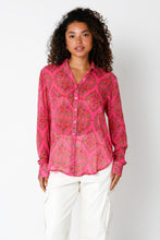 Load image into Gallery viewer, Buttondown Top - Floral pink
