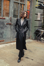Load image into Gallery viewer, liquid leather trench - black
