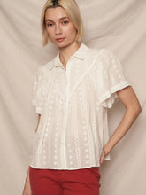 Load image into Gallery viewer, Lace Button down Shirt - White
