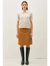 Load image into Gallery viewer, Faux suede A line skirt - camel
