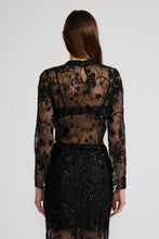 Load image into Gallery viewer, Lace sequin Top - Black
