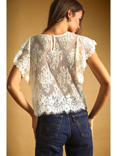 Load image into Gallery viewer, Lace Scalloped Top - Ecru
