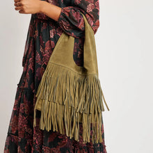 Load image into Gallery viewer, Fringe Hobo Bag - Olive
