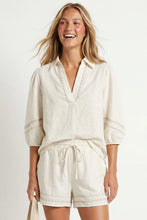 Load image into Gallery viewer, Puff sleeve Linen Blouse - Offwhite
