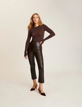 Load image into Gallery viewer, Faux Leather cropped flare - Espresso
