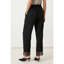 Load image into Gallery viewer, Cutout hem straight leg pants - Black
