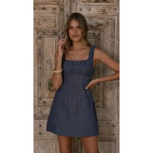 Load image into Gallery viewer, square neck mini dress - indigo
