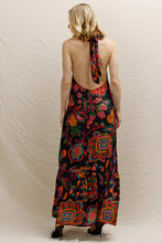 Load image into Gallery viewer, Floral Halter Maxi Dress - Black Multi
