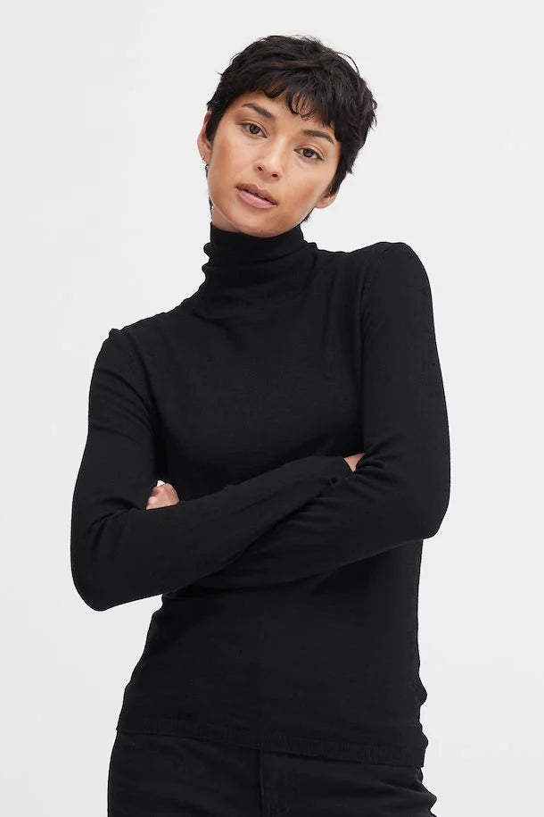 Knitted turtleneck - Black