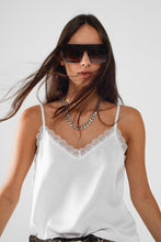 Load image into Gallery viewer, V neck satin top - White
