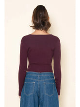 Load image into Gallery viewer, V Neck Knit Top - Burgundy
