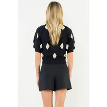 Load image into Gallery viewer, SHORT SLV ARGYLE TOP - BLACK
