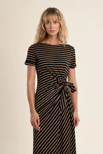 Load image into Gallery viewer, Maxi dress with Bow - Blk/Beige

